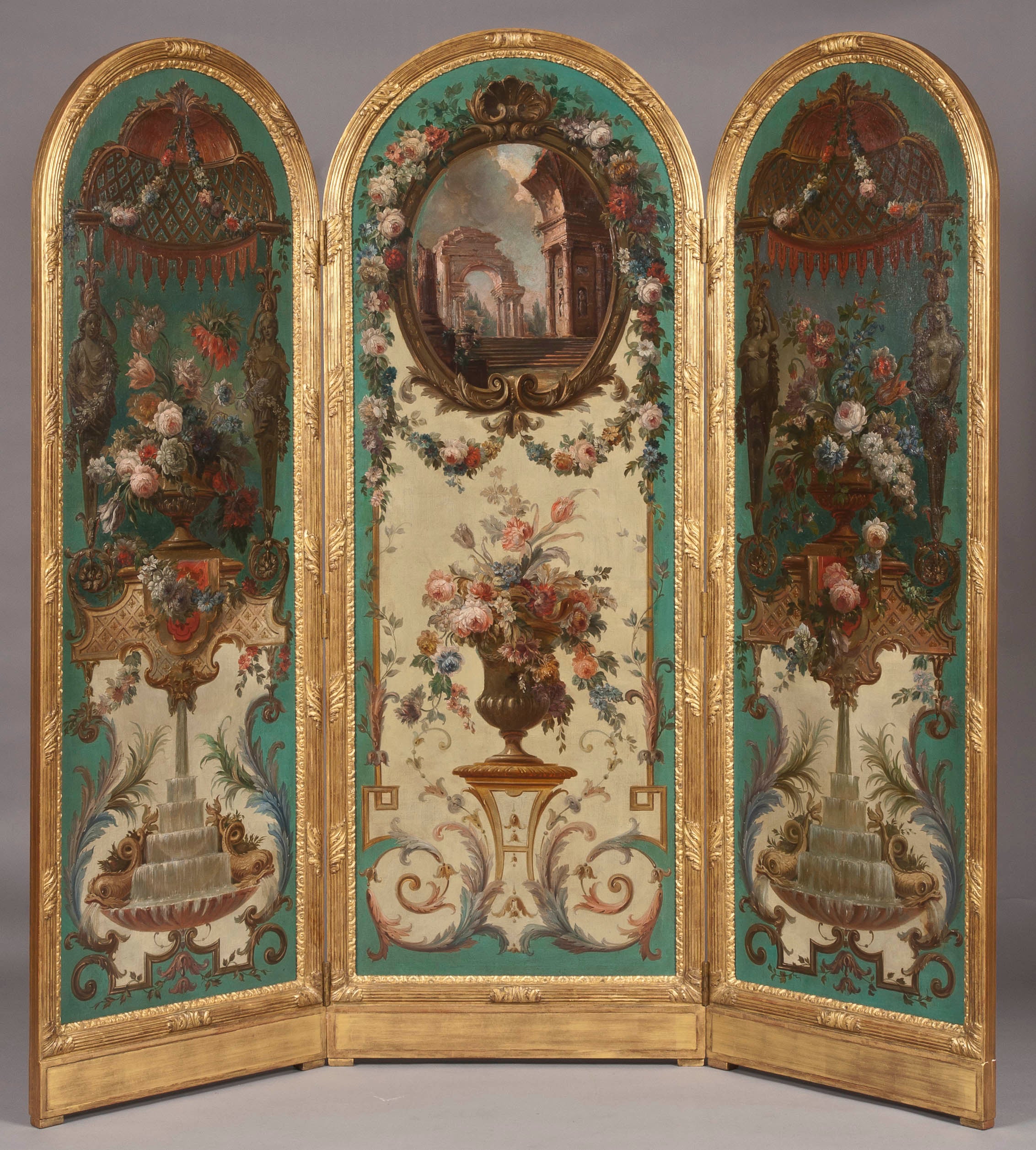 A Highly Decorative Antique Screen in the Classic Manner