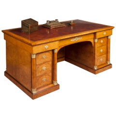 A Fine Antique Library Desk in the Empire Manner by Krieger of Paris