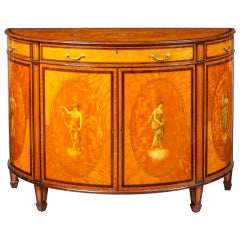 A Fine Antique Satinwood & Painted Commode