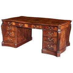 George III Style English Mahogany Partners Desk 12