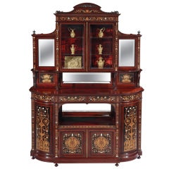 English 19th Century Renaissance Revival Inlaid Display Cabinet 6