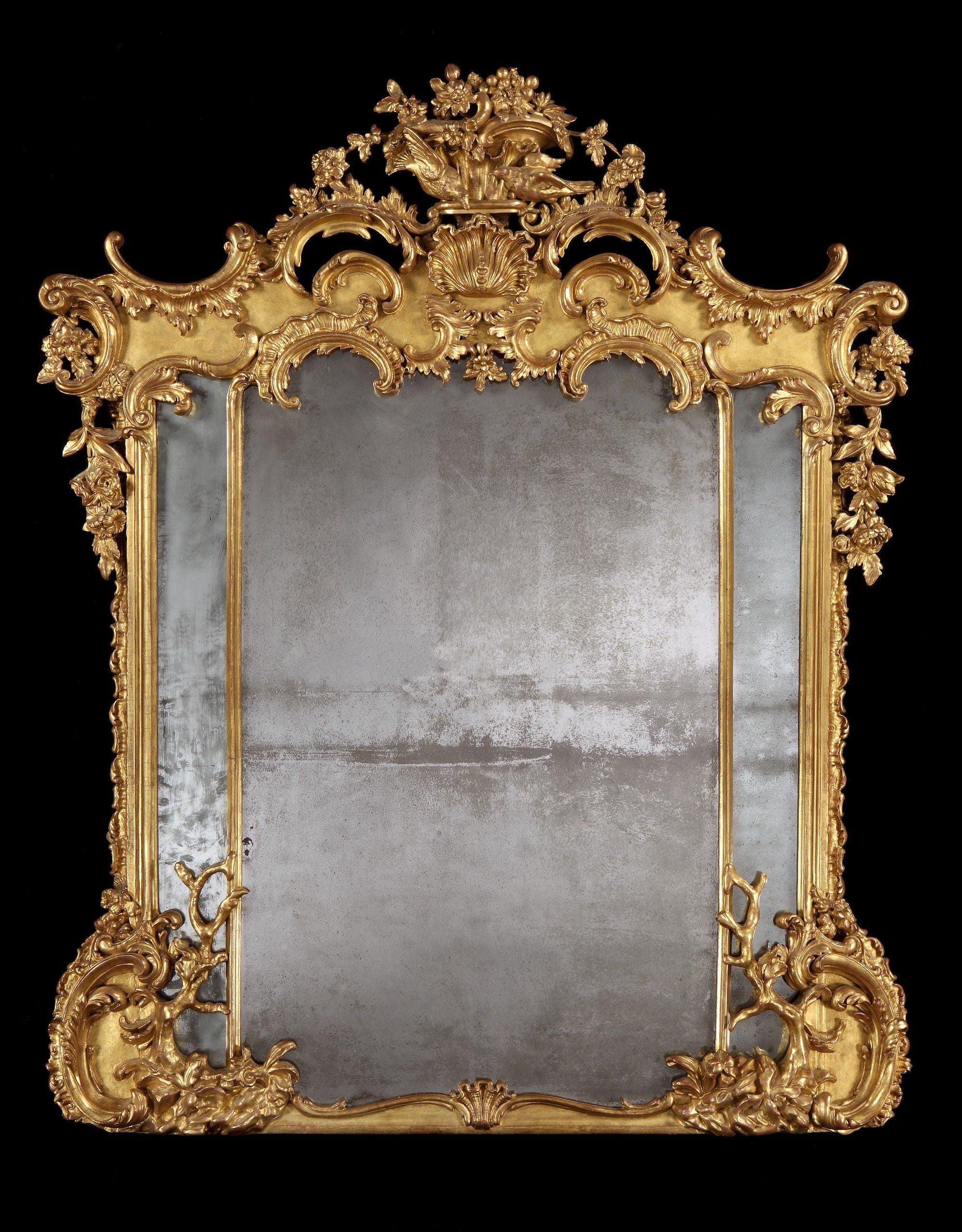 A Fine Antique Giltwood Mirror
