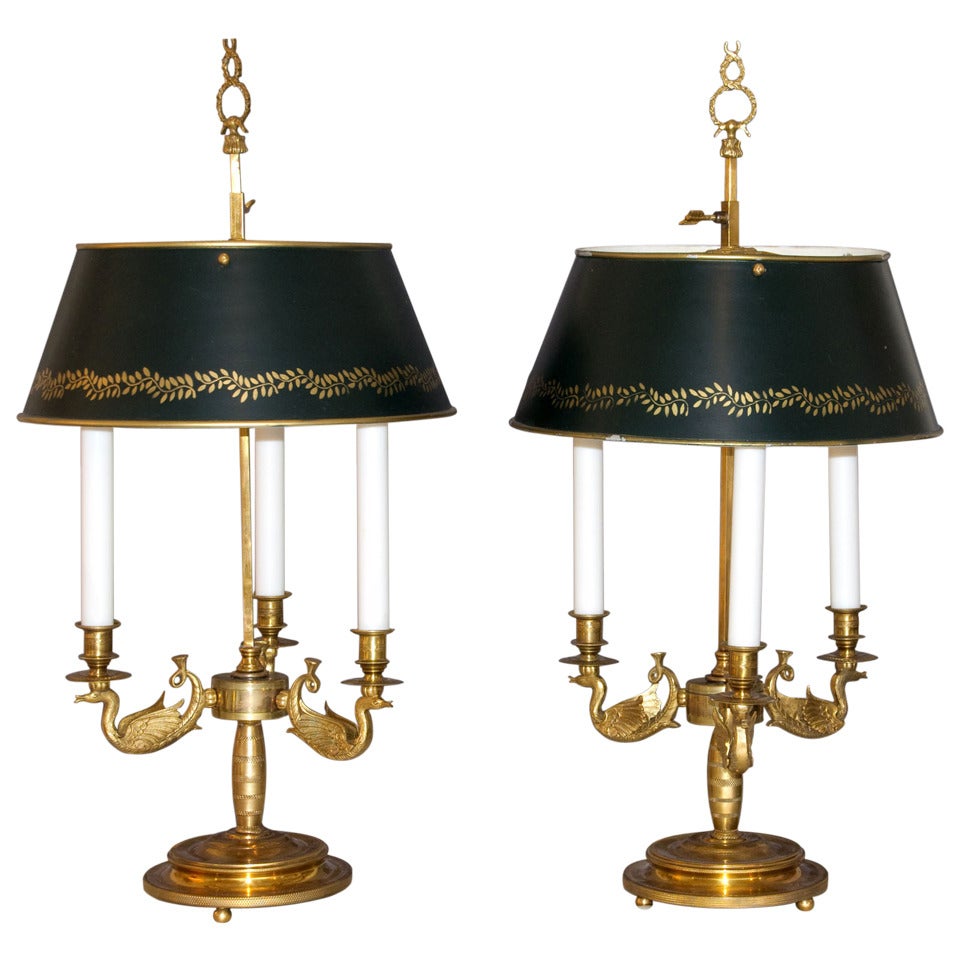 Pair of Bouillotte Lamps For Sale