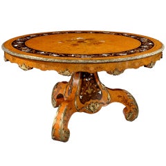 English Exhibition Quality Centre Table with Marquetry and Ormolu, 19th Century