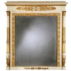 Neoclassical Style Italian White Painted and Giltwood Mirror 1
