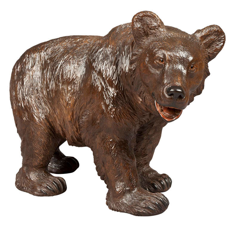 Finely Carved Antique Black Forest Bear of Important Size at 1stdibs
