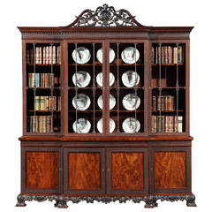 Antique Mahogany Four-Door Bookcase