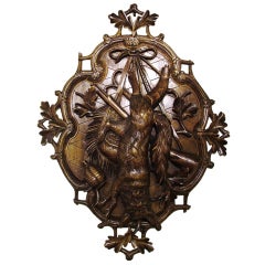 19th Century Carved Black Forest Hunting Plaque 4