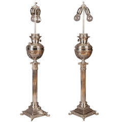 A Pair of Antique Banqueting Table Lamps