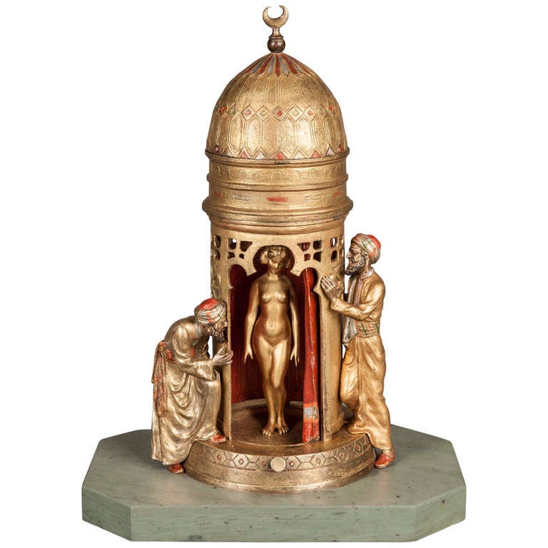 20th Century Erotic Viennese Bronze Table Lamp