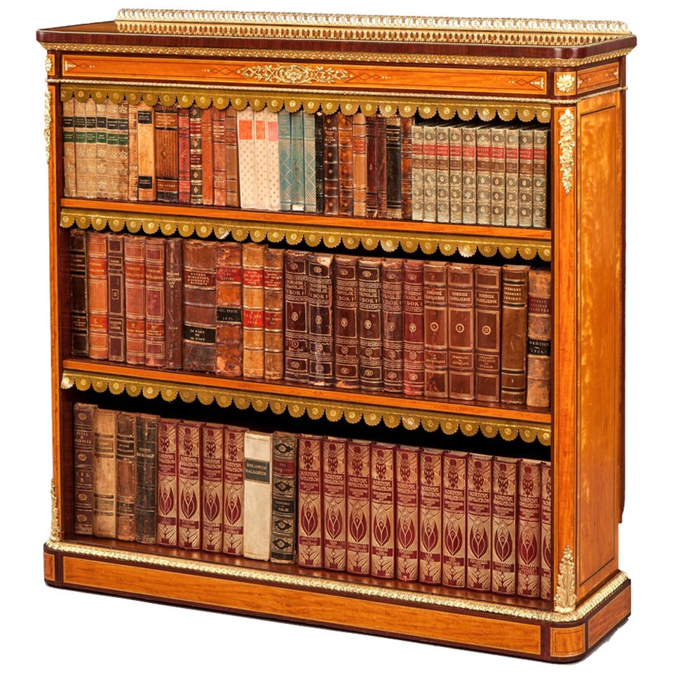 Antique Satinwood Open Bookcase