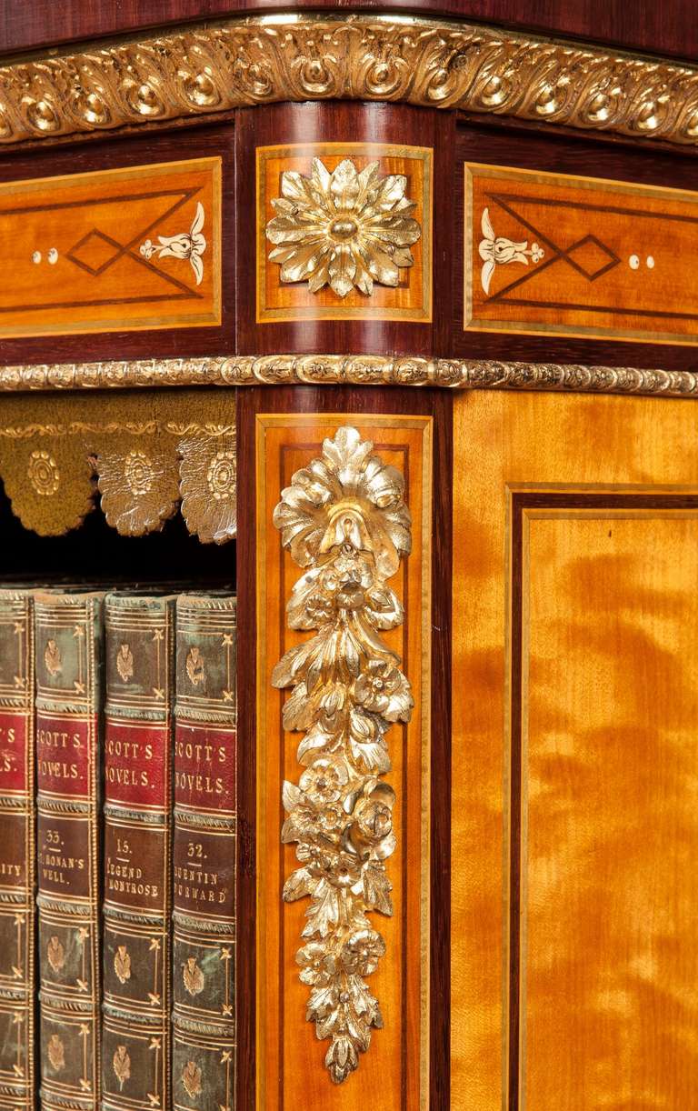 English Antique Satinwood Open Bookcase