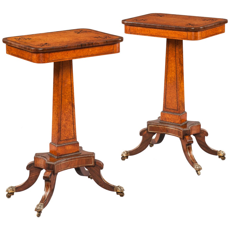 Pair of British Regency Period Occasional Tables For Sale