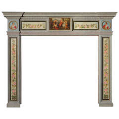 English Hand-Painted Fireplace Mantel in the Neoclassical Style 11