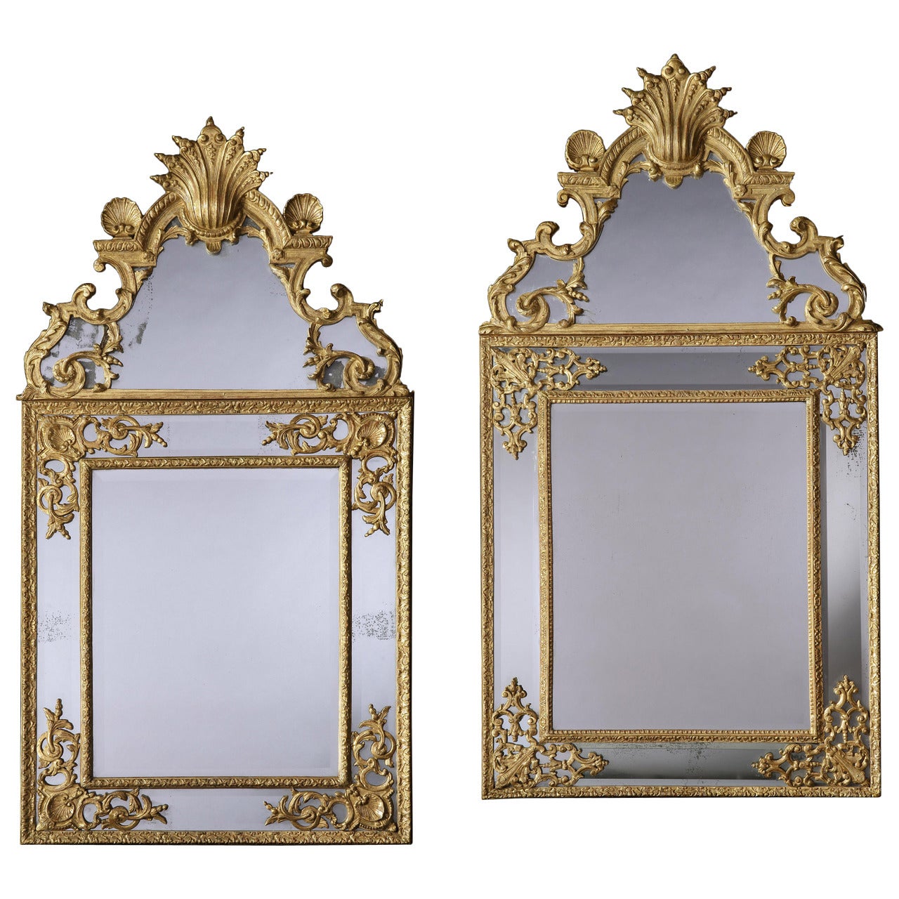 Near Pair of Antique Giltwood Mirrors