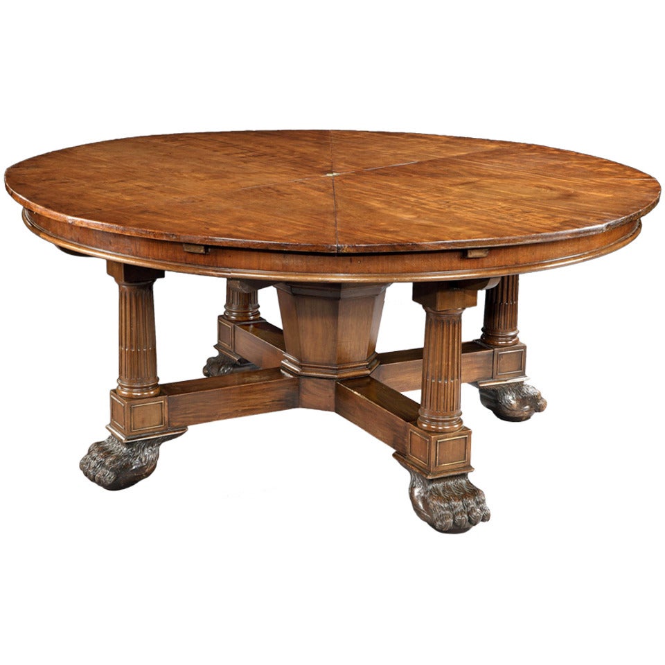 A Very Rare Antique ‘Jupe’s’ Extensible Mechanical Action Circular Dining Table