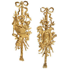 Pair of Ormolu Decorative Wall Mounts in the Louis XVI Style