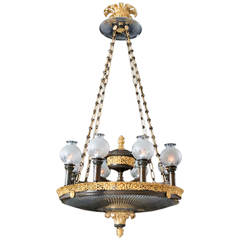 Ormolu and Cut Glass Large Regency Period Dish Light 8