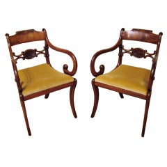 Pair of Regency Period Mahogany Armchairs 1
