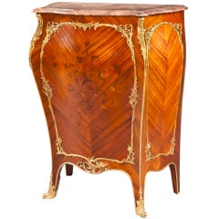 French 19th Century Floral Inlaid and Gilt Bronze Mounted Cabinet 10
