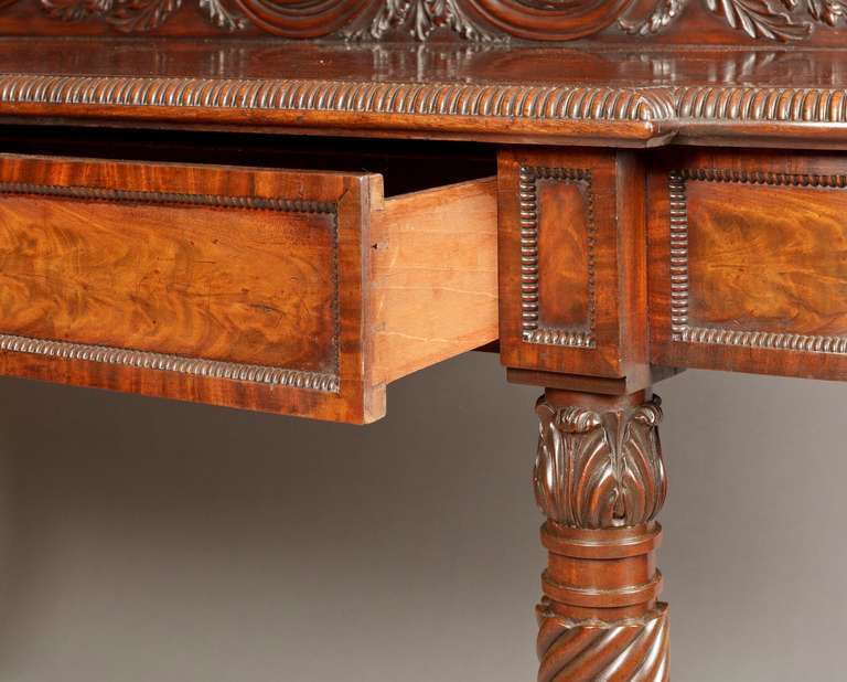 English Regency Period Carved Mahogany Serving Table For Sale
