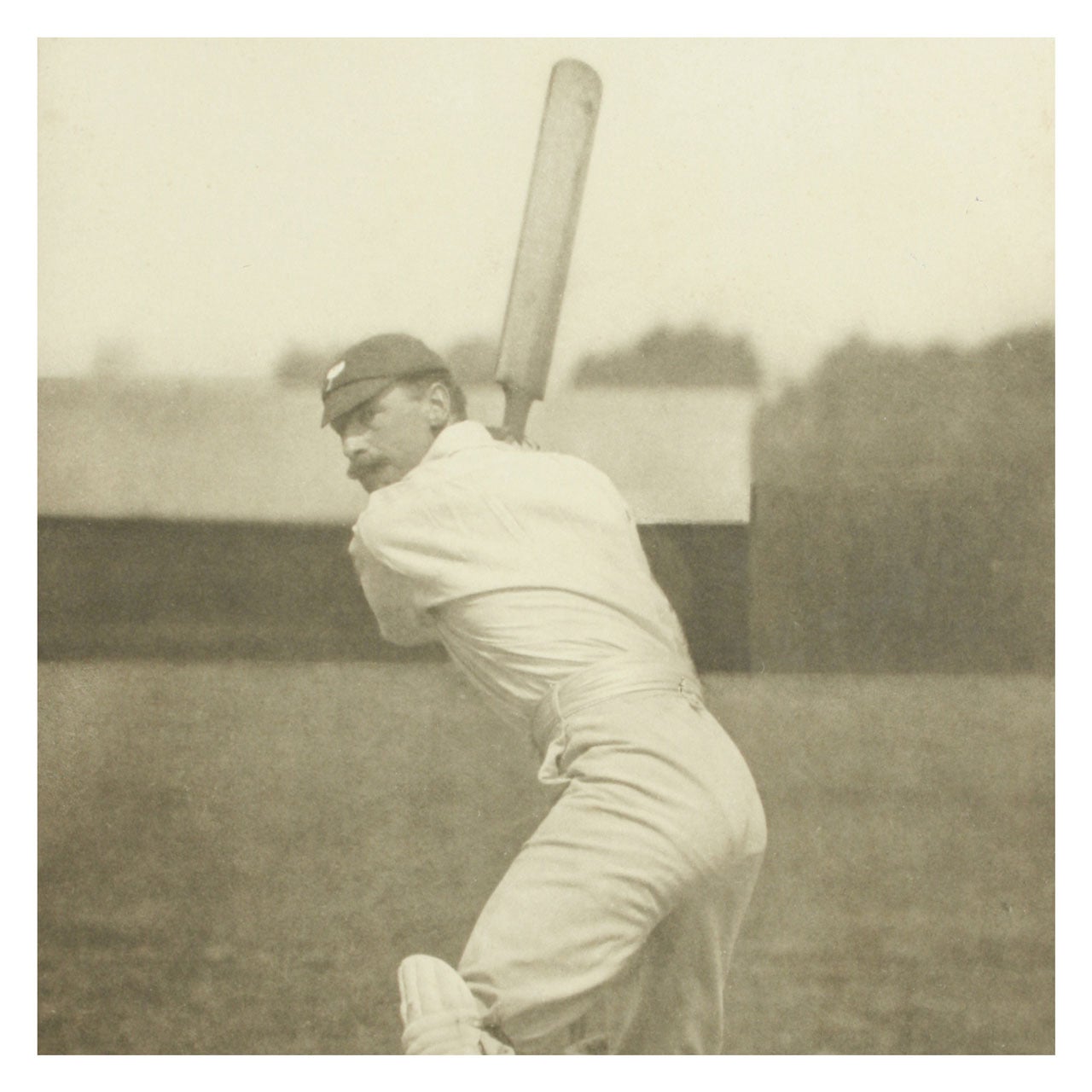 Vintage cricket print of F. S Jackson by George Beldam. A good cricket photogravure of F.S Jackson by George Beldam, signed in pencil by Jackson. Published by the Swan Electric Engraving Company, Northumbria House, 116 Charing Cross Road, London,