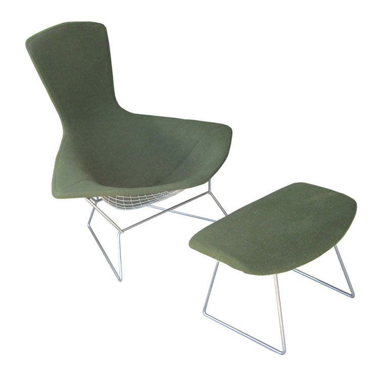 Harry Bertoia for Knoll Bird Lounge Chair with Ottoman