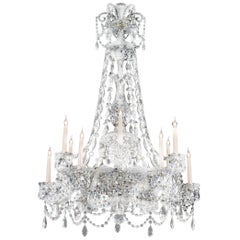 19th Century English Cut-Glass Chandelier Attributed to F. & C. Osler