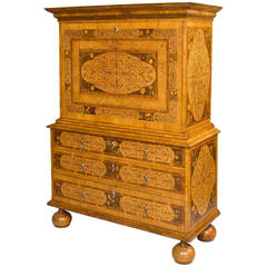 Late 17th Century European Walnut and Marquetry Secretary Cabinet 4