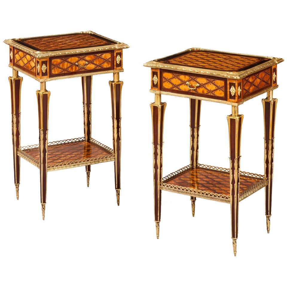 Pair of Antique Satinwood Side Tables