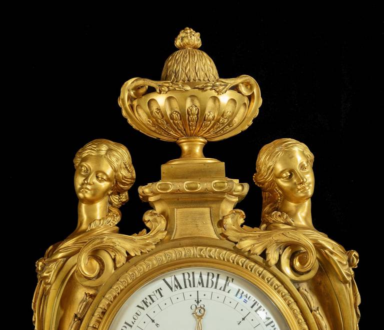 French Antique Clock and Barometer Set In Excellent Condition In London, GB