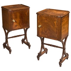 Pair of English 'X' Form Mahogany Cupboards of the Regency Period