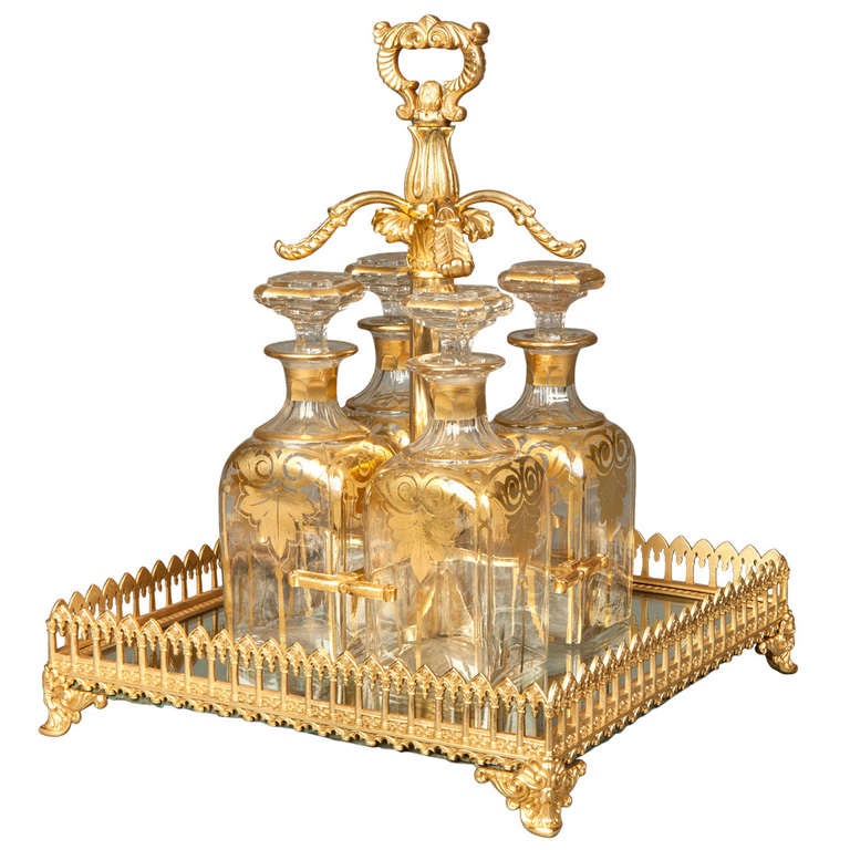 19th Century French Ormolu And Crystal Drinks Set For Sale At 1stdibs