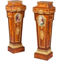 Pair of Kingwood Antique Pedestals