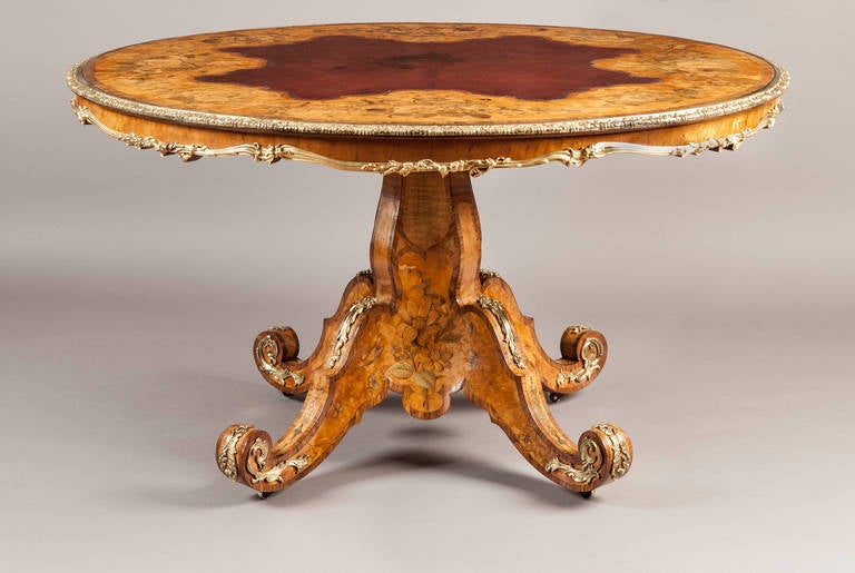 Satinwood Marquetry Antique Centre Table