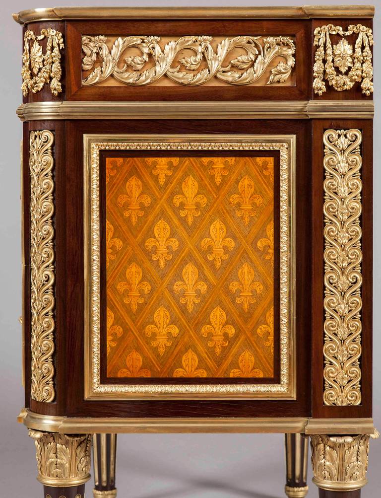 Parquetry Antique Kingwood and Ormolu Commode