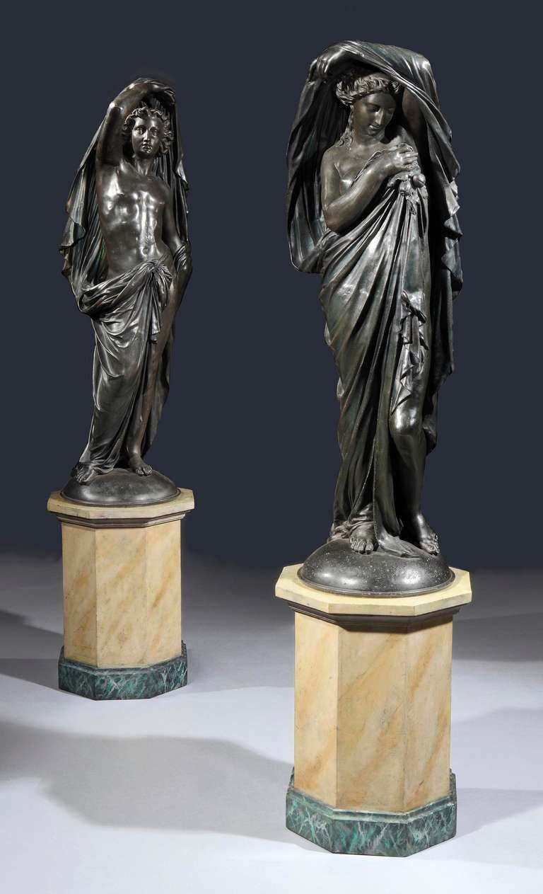 Pair of Antique Statues in the Classical Manner For Sale at 1stDibs