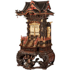 Elaborate Meiji Period Model of a Shrine of Important Size