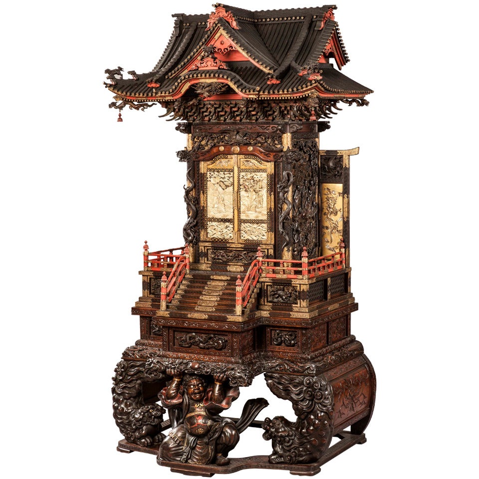 Elaborate Meiji Period Model of a Shrine of Important Size