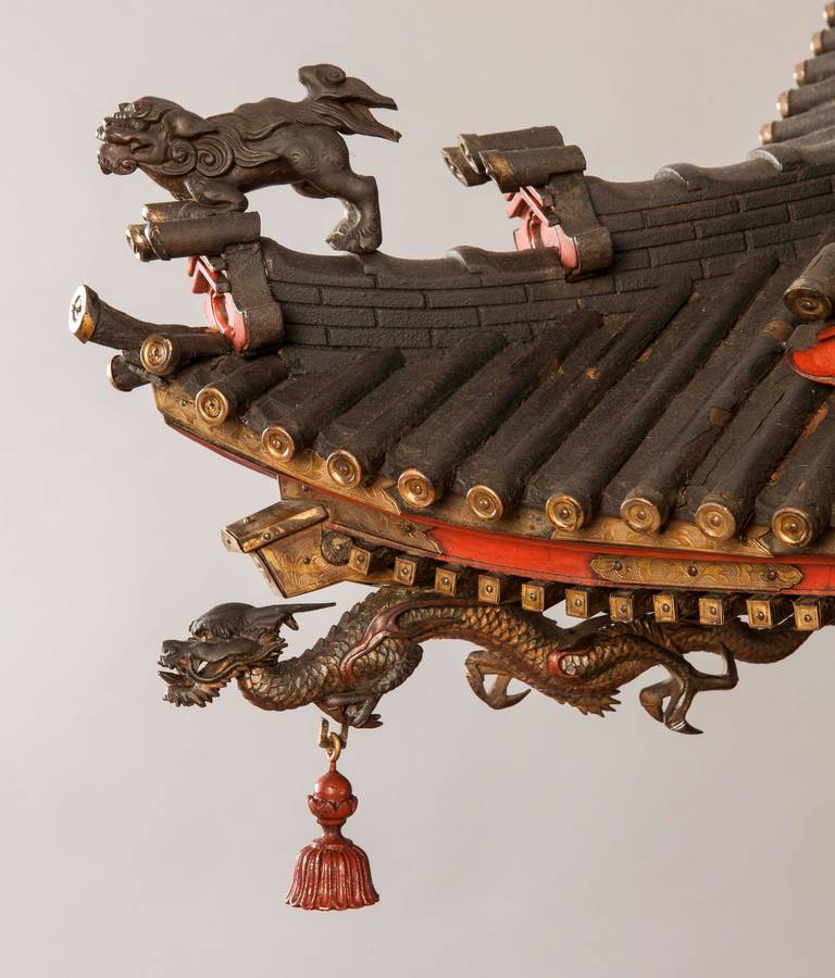 Wood Elaborate Meiji Period Model of a Shrine of Important Size