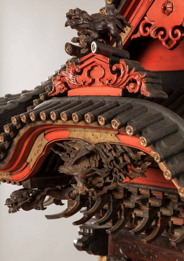 19th Century Elaborate Meiji Period Model of a Shrine of Important Size