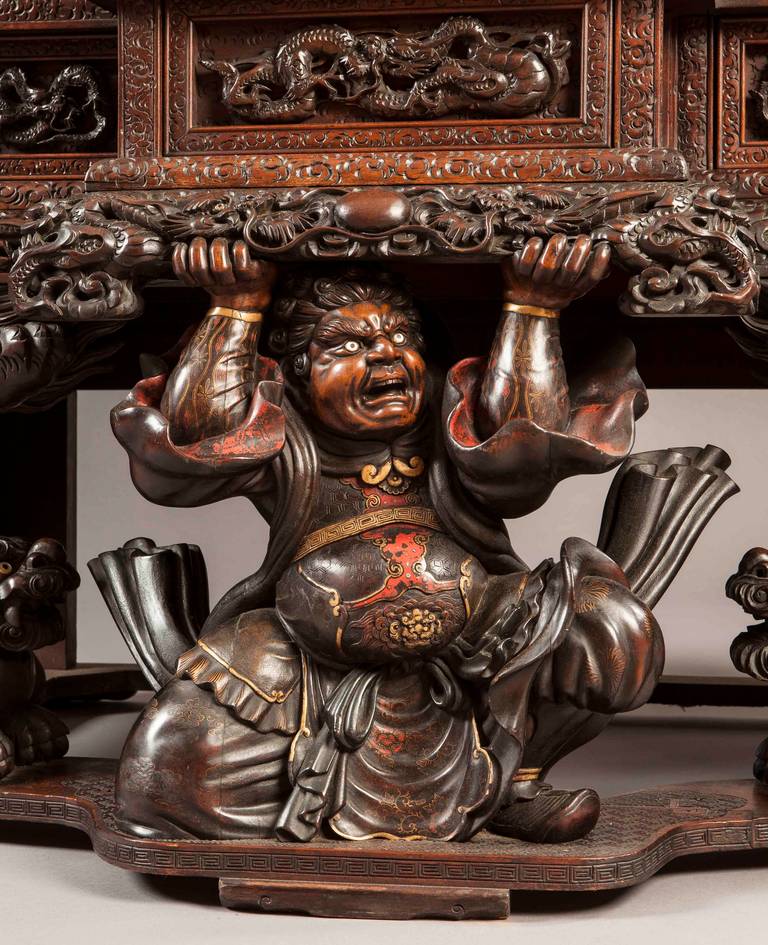 Elaborate Meiji Period Model of a Shrine of Important Size In Excellent Condition In London, GB