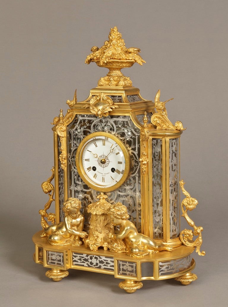 A Notable Antique Clock Garniture by Prosper Roussel of Paris at