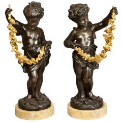 A Notable Pair of Antique Amorini After a Model by Mathurin Moreau