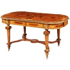 19th Century English Walnut and Ormolu Mounted Center Table 12
