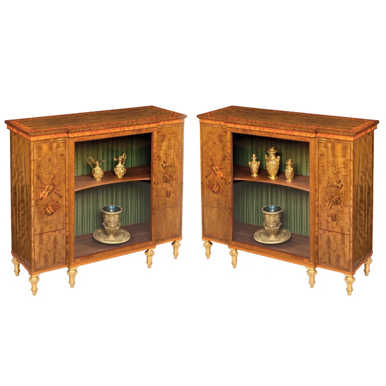 Pair of Cabinets in the Adam Neoclassical Manner by James Hicks