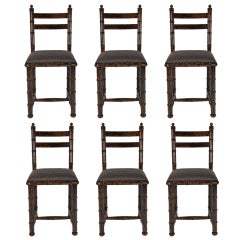 A Set Of 6 Faux Tortoise Shell Dining Chairs