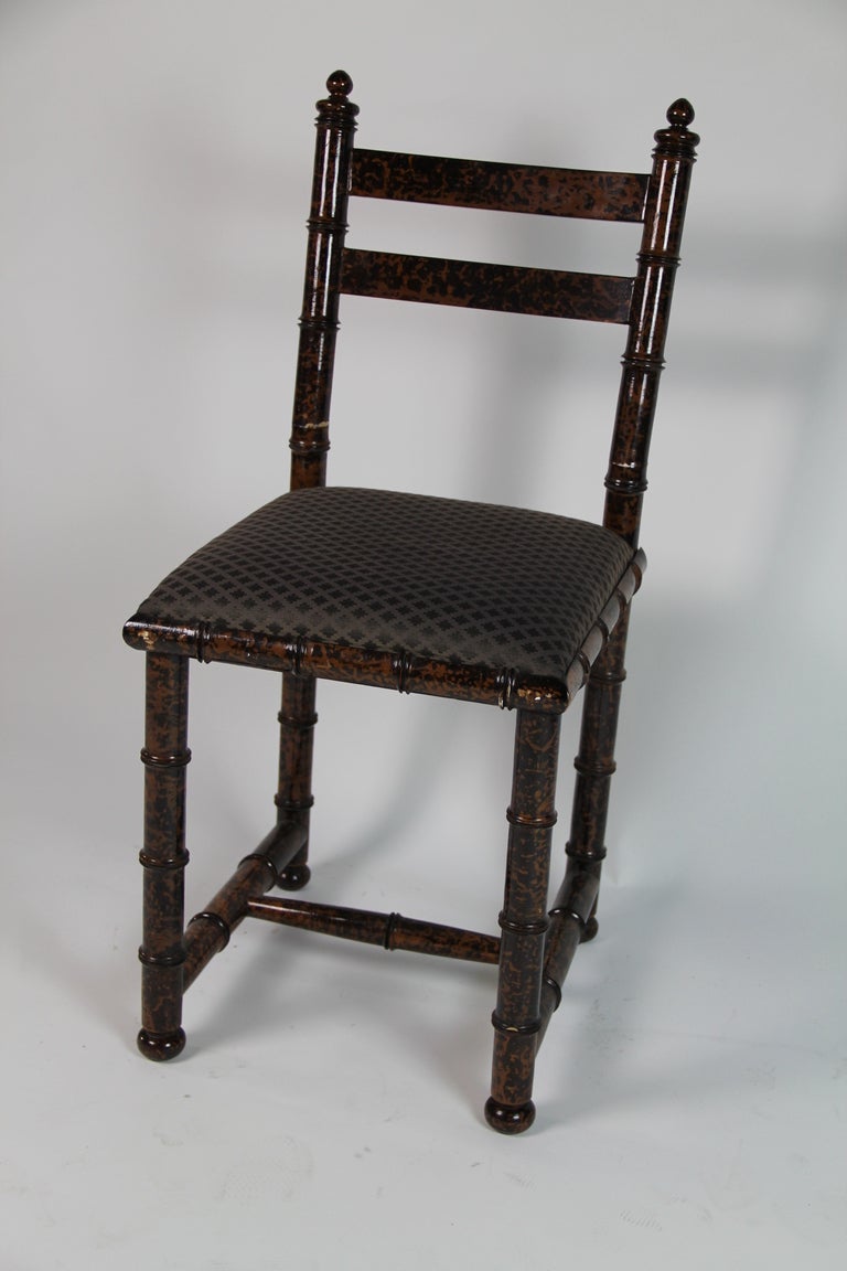 A Set Of 6 Faux Tortoise Shell Dining Chairs