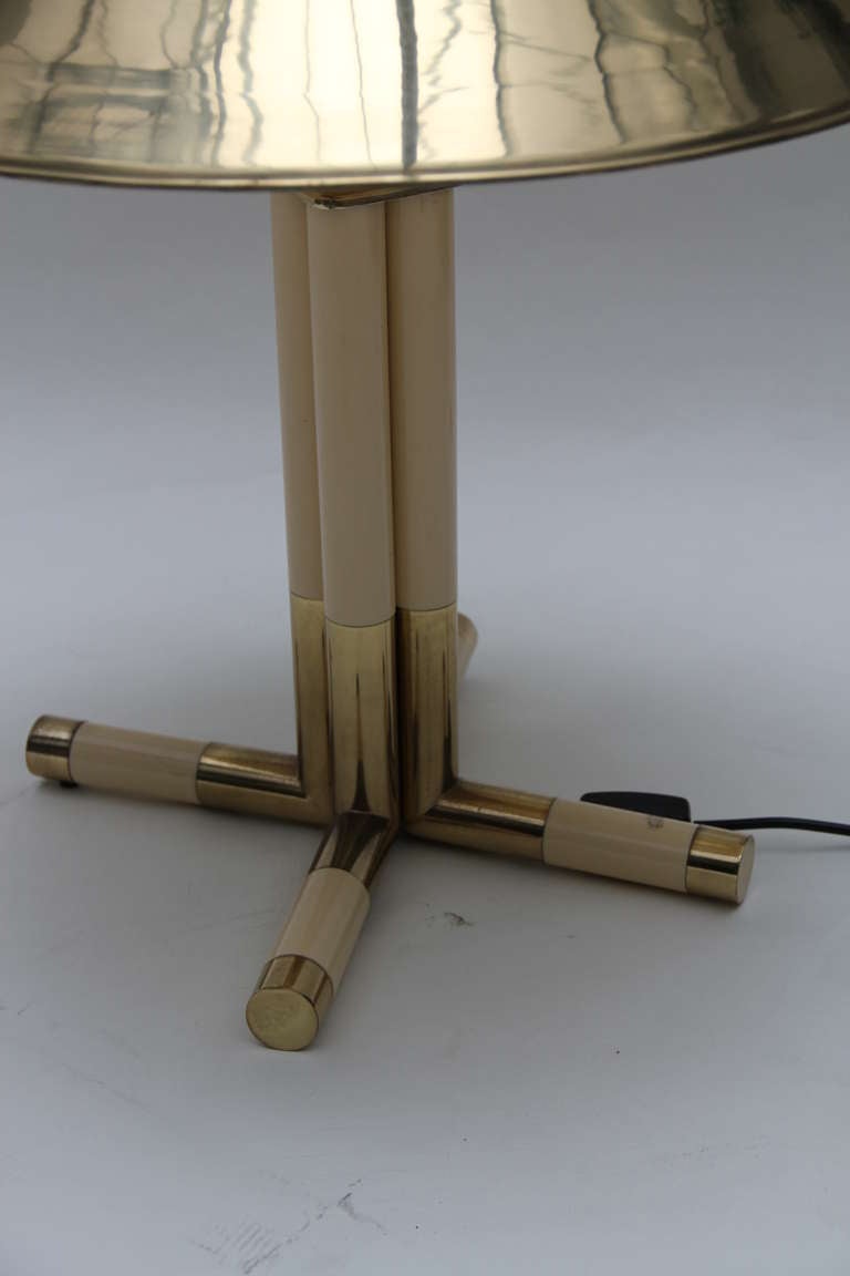Late 20th Century Brass and Lacquer Table Lamp For Sale