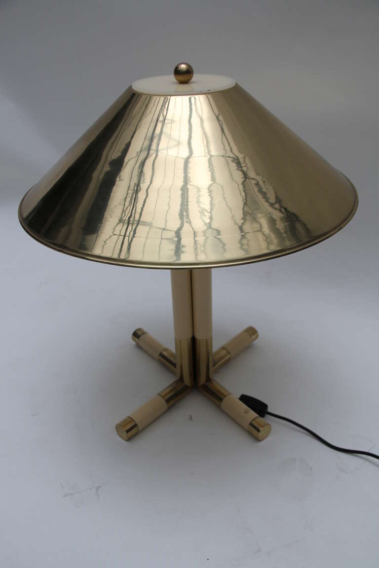 Italian Brass and Lacquer Table Lamp For Sale